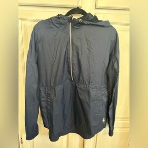 SmartWool Jacket Merino Wool Lined Lightweight Anorak Navy Blue Jacket Coat S